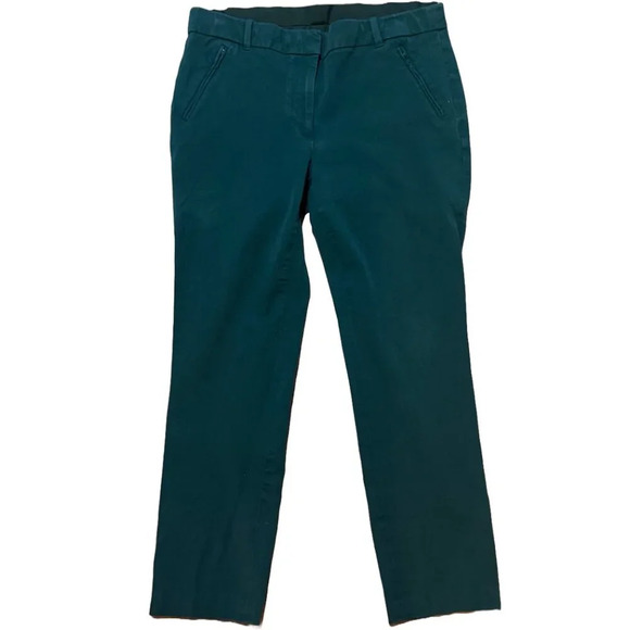 J. Crew Slim-fit full-length trouser pant - Hunter Green Size 6 R - Picture 2 of 2